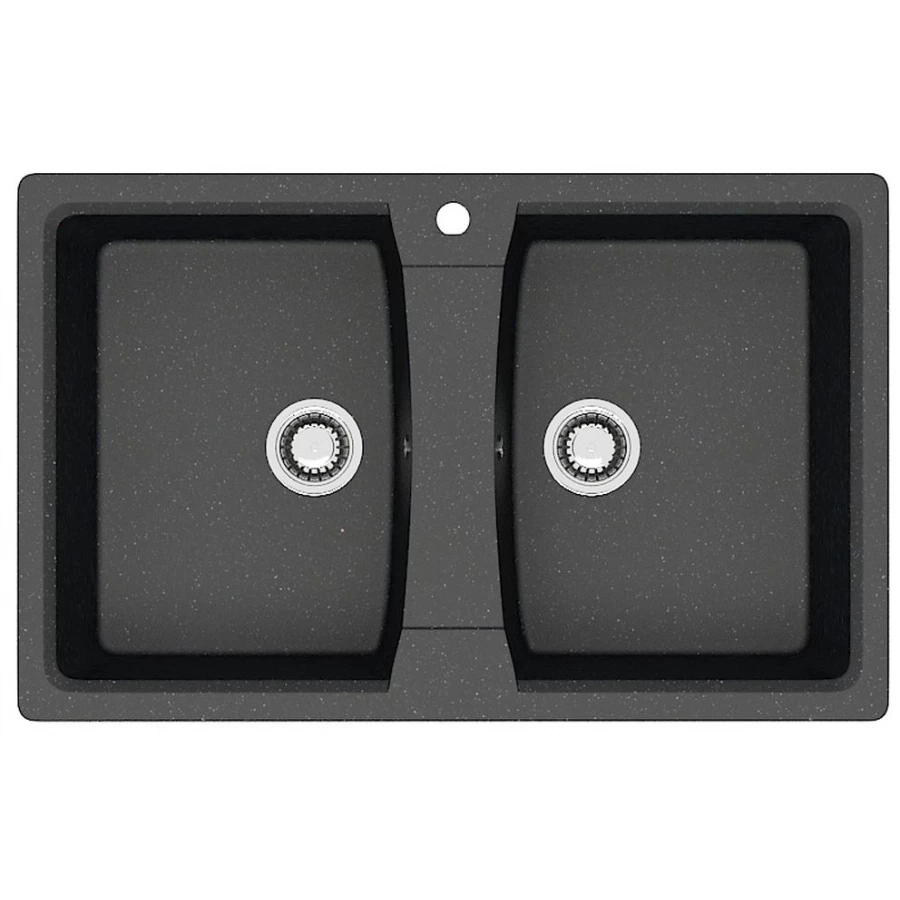 Кухонная мойка Azario Elmas двойная искусственный мрамор цвет черный CS00078333 78х50х19 см