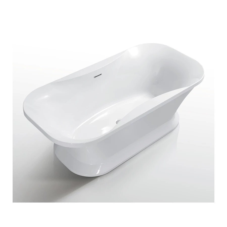 Ванна акриловая Azario Bordeaux свободностоящая в комплекте с сифоном и металлической рамой белая BOR18090 180x90x60 см