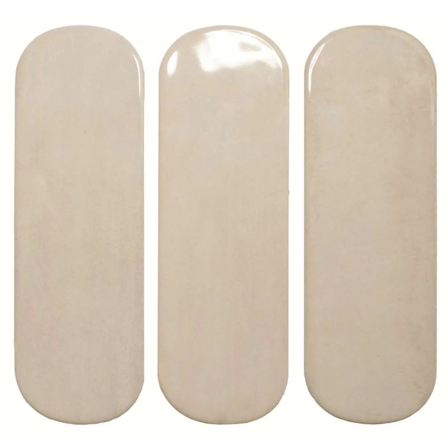 Плитка настенная DNA Tiles Calema Oval Greige глянцевая бежевая 136322 16х5,2 см