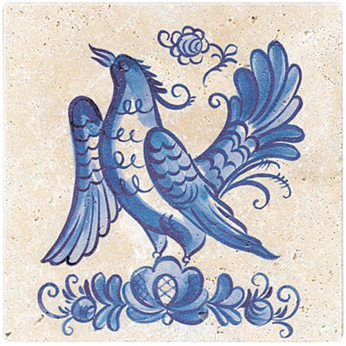 Натуральный травертин Stone4Home Provance Гжель №1 20x20 см