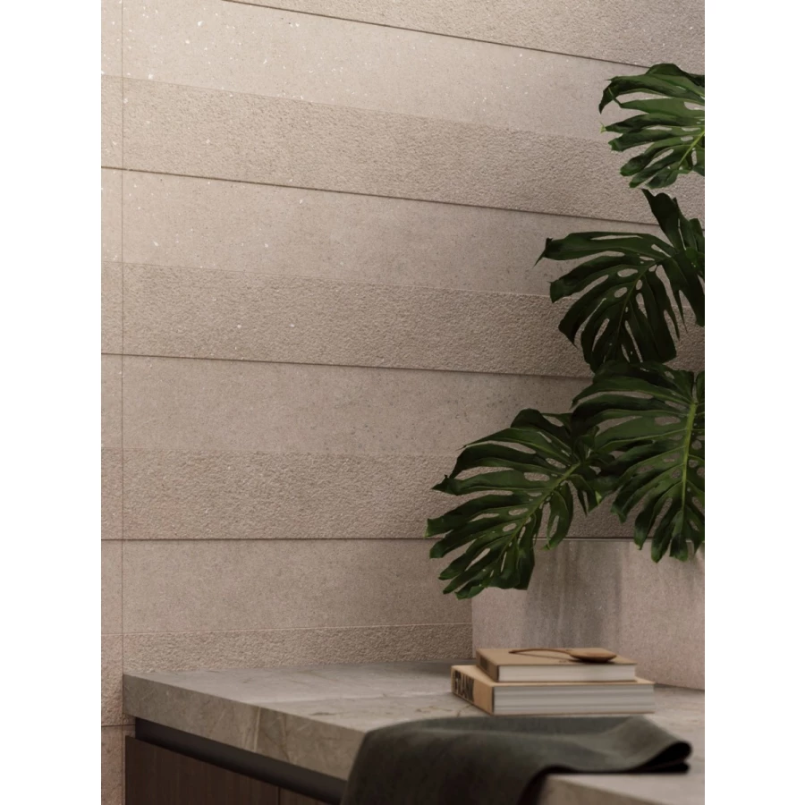 Плитка настенная Porcelanosa Терра Топо Лине / Terra Topo Line матовая бежевая 100348011 150х59,6 см
