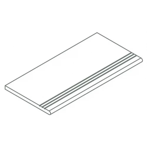 Ступень закругленная из керамогранита Italon Магма X2 Фог серая 620090001392 60х30 см