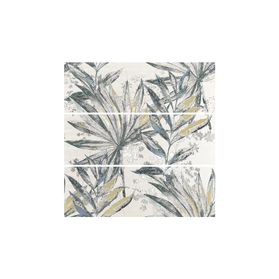 Декор Ape Ceramica Set Leavemint белый (компл. из 3-х шт.) 40x120 см