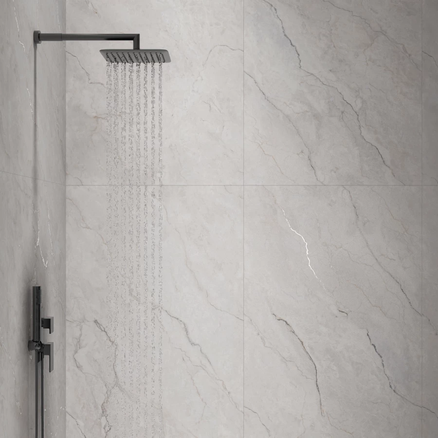 Керамогранит Creanza Lumiere White Matt Glossy матовый с глянцевым эффектом белый CZ-GL06-B 160х80 см