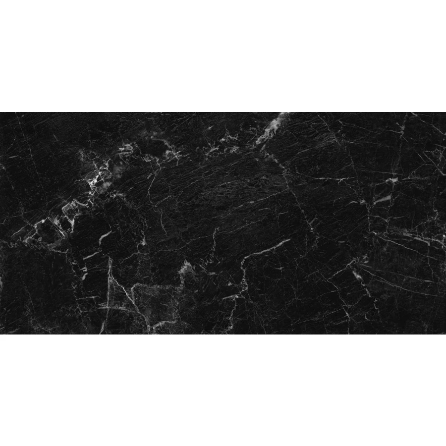 Керамогранит Neodom Marble Nero Creta Polished глянцевый черный CV20202 120x60 см