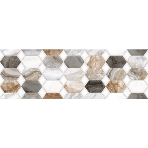 Плитка настенная Primavera Hypnose Grey Decor 05 glossy DG10-05 90х30 см