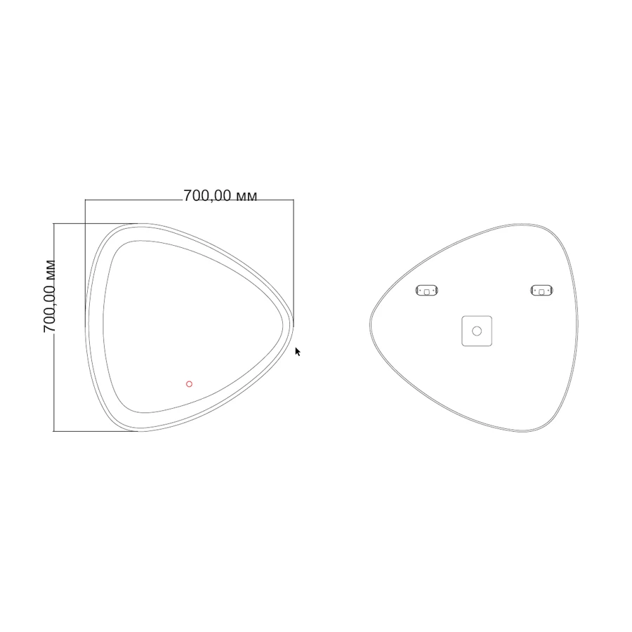 Зеркало Azario Edda влагостойкое с подсветкой и диммером с гравировкой CS00063649 70х70 см