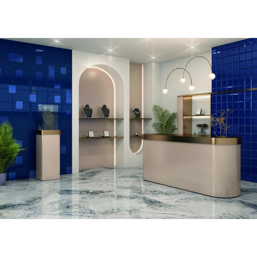 Керамогранит Dune Baikal Blue бело-синий 188448 90х90 см