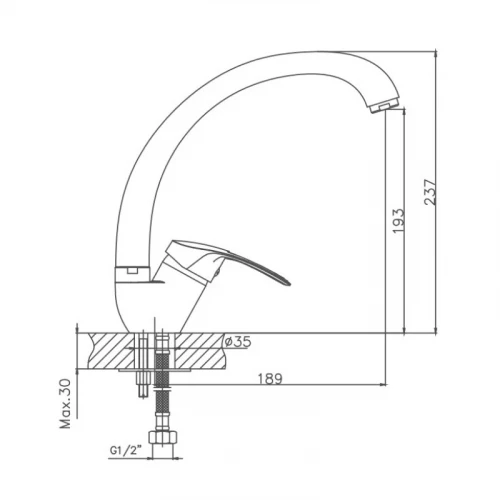 Смеситель Cron CN39 для кухни хром CN4139