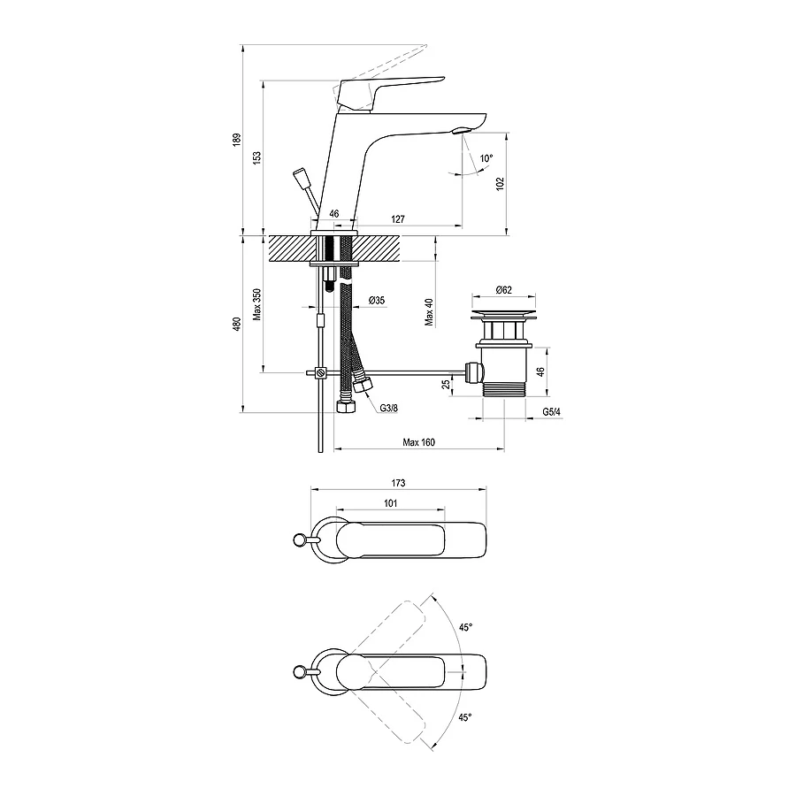 Смеситель для раковины Ravak Classic CL 011.00 X070081