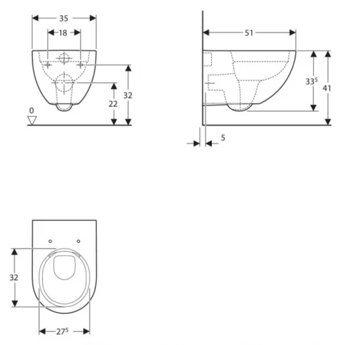 Унитаз Geberit Acanto без ободка 500.600.01.2