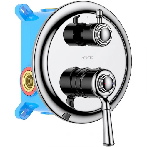 Смеситель Aquatek Классик для ванны 2 режима внешняя и скрытая часть хром AQ1546CR