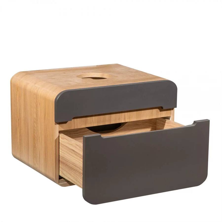 Тумба Runo Ницца 60 дуб натуральный графит подвесная под накладной умывальник 00-00002123