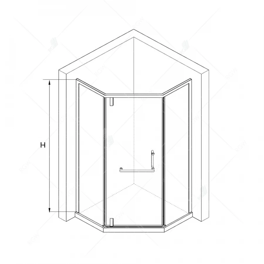 Душевой уголок RGW HO-084G 350608400-16 прозрачное 100x100 см