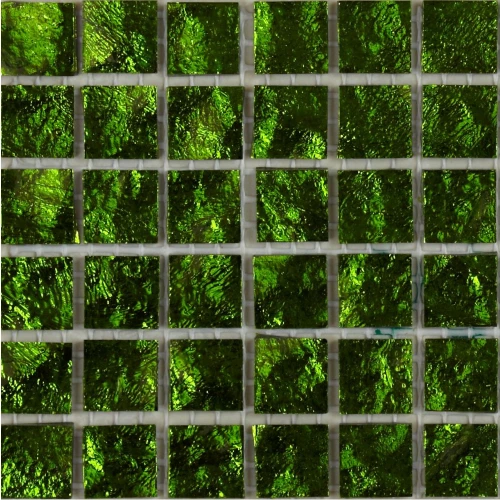 Стеклянная мозаика Art&Natura Murano Specchio сетка 15x15 глянцевая зеленая MS14-15x15 30х30 см