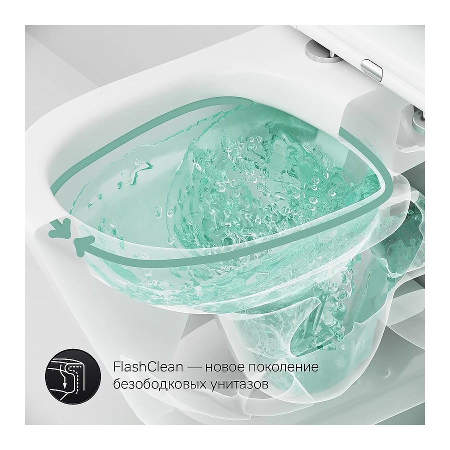 Унитаз подвесной Am Pm Sense FlashClean с сиденьем микролифт C741701SC