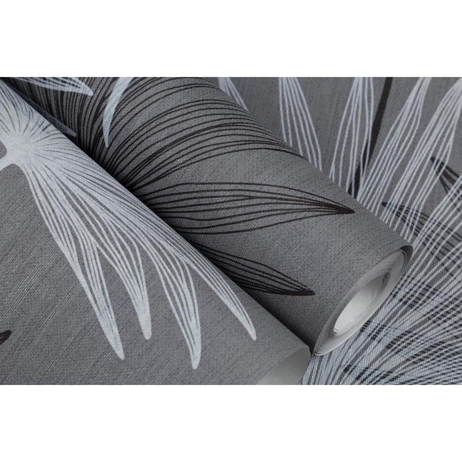 Обои флизелиновые Palitra Home HomeColor Palma черные HC72073-48 1,06х10,05 м