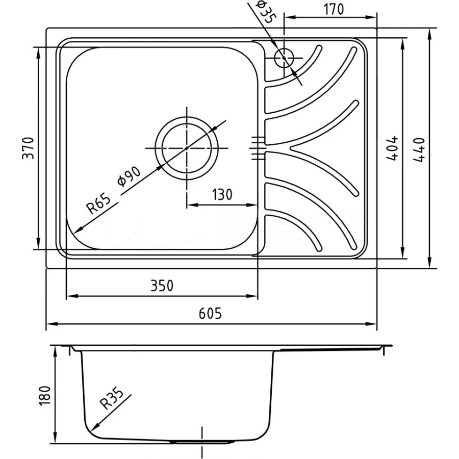 Мойка кухонная из нержавеющей стали Iddis Arro ARR60PLi77 60,5х44 см