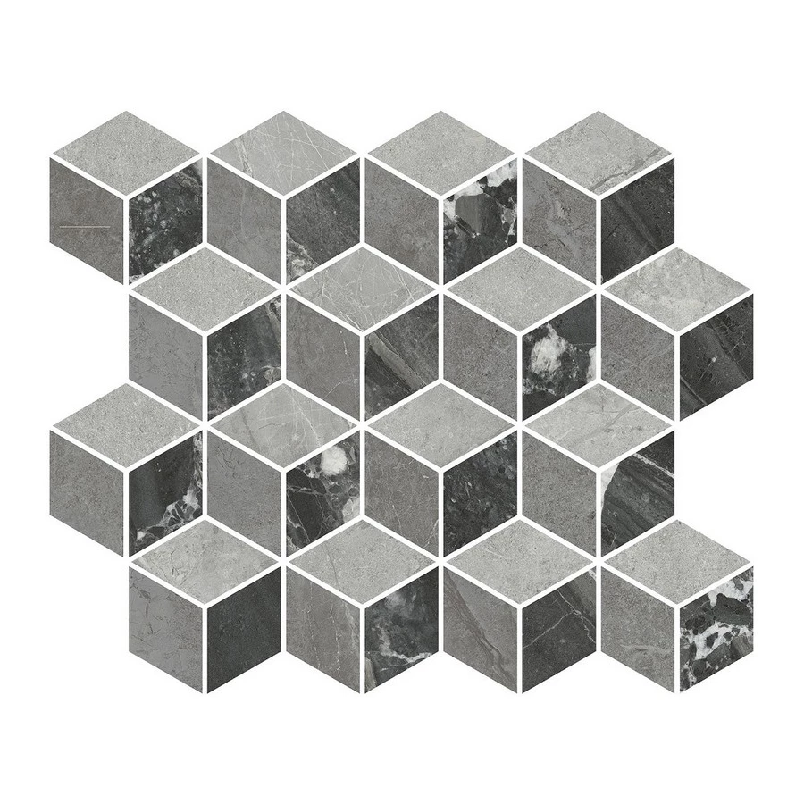 Плитка настенная Kerama Marazzi Риальто 1 Декор мозаичный глянцевый серый T017\48008 45x37,5 см