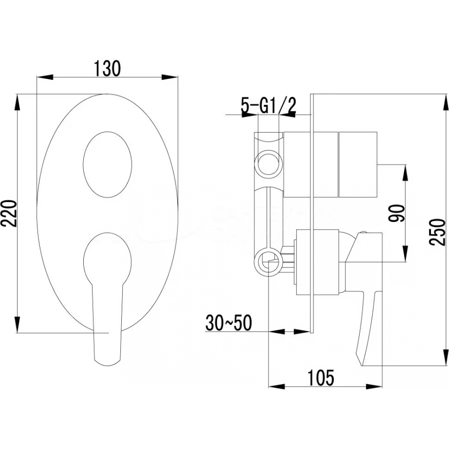 Смеситель для ванны с душем Lemark Atlantiss LM3227C