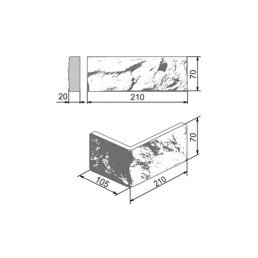 Декоративный камень углы Камелот Неаполь многоцветный 2385