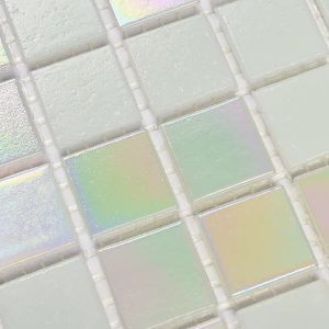 Мозаика Bonaparte Стеклянная мозаика Dana 20х20 глянцевая бело-зеленая 32,7х32,7 см