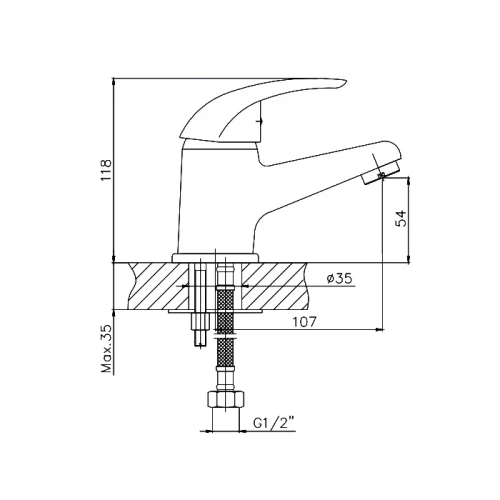 Смеситель Cron для раковины хром CN1029