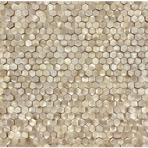 Мозаика LeeDo Alchimia Aluminium 3D Hexagon Gold 8x14x6 30,6х29,7 см