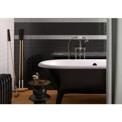 Плитка настенная Imola Ceramica Bubble BBBLTU 73N глянцевая черная 30х7,5 см