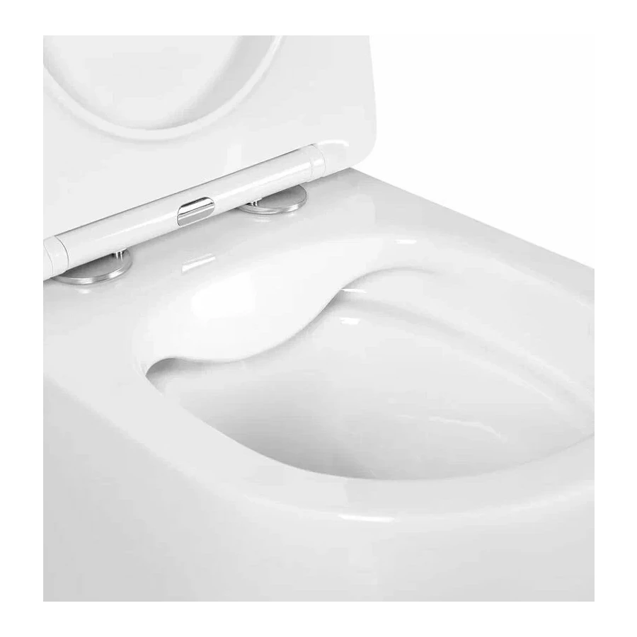 Унитаз-компакт Aquatek Европа подвесной безободковый тонкое сиденье с механизмом плавного закрывания AQ1900-00