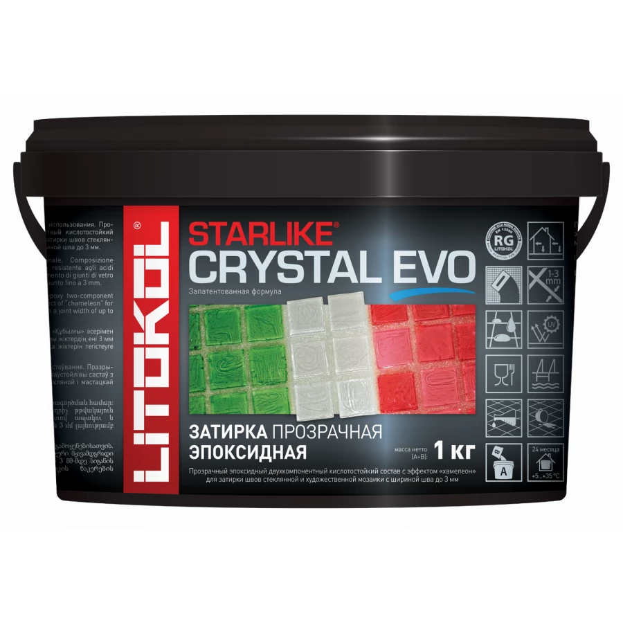 Затирка Litokol Starlike Crystal EVO эпоксидная для мозаики S.700 Crystal L0485460002 1 кг