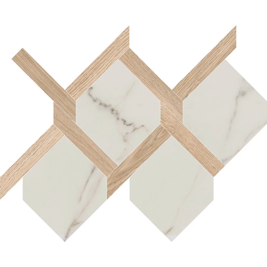 Декор Kerama Marazzi Монте Тиберио наборный матовый белый ID75T 49,5x40,2x0,9 см