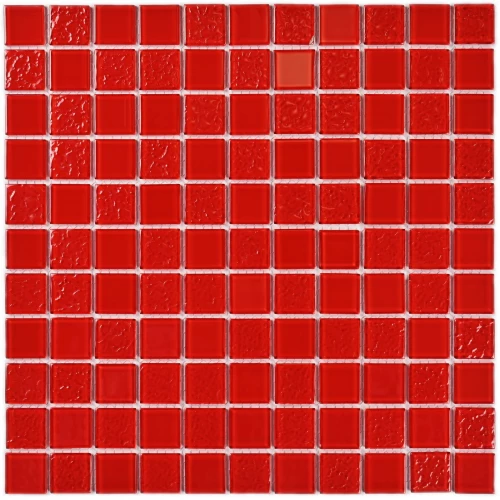 Мозаика Bonaparte Стеклянная мозаика Red Rose 25х25 глянцевая красная 30х30 см