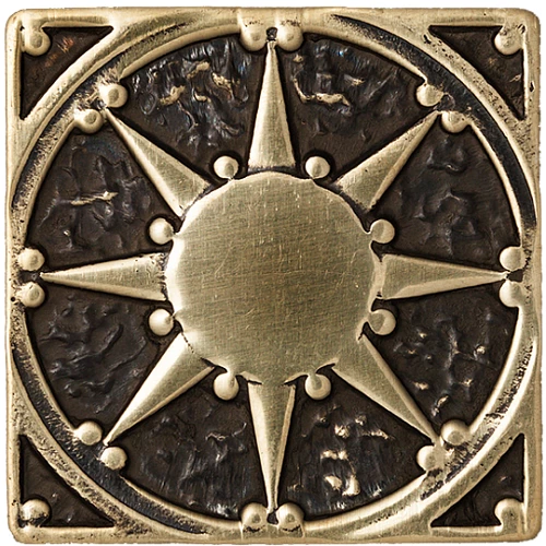 Латунная вставка BronzoDecor Солнце бронза 5х5 см