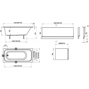 Ванна Ravak Chrome C721000000 150x70 см