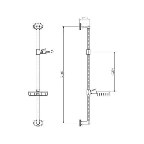 Душевая штанга Fashun хром A8006