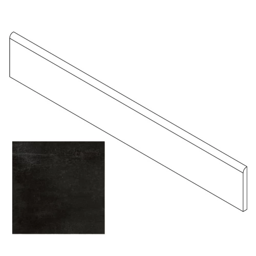 Плинтус Gresse Madain с завальцовкой цемент черный GRS07-01 60х9,5 см