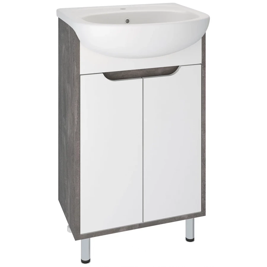 Тумба под раковину Runo Эко 50 железный камень под умывальник Уют 50 00-00001337 48.2x80 см