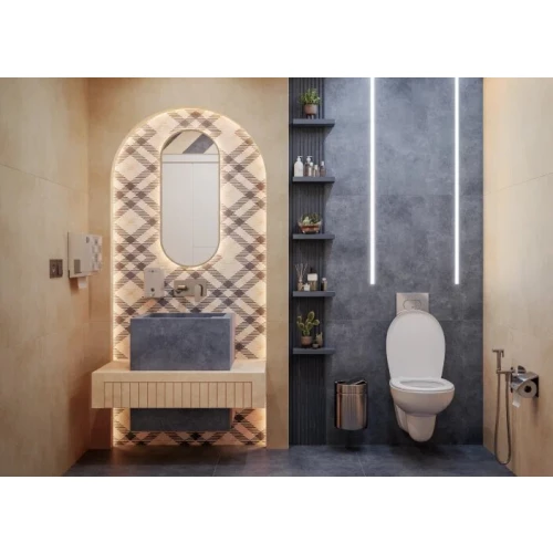 Декор Meili Ceramica Burberry Decor Rhombus Matt матовый черно-бежевый 160х80 см