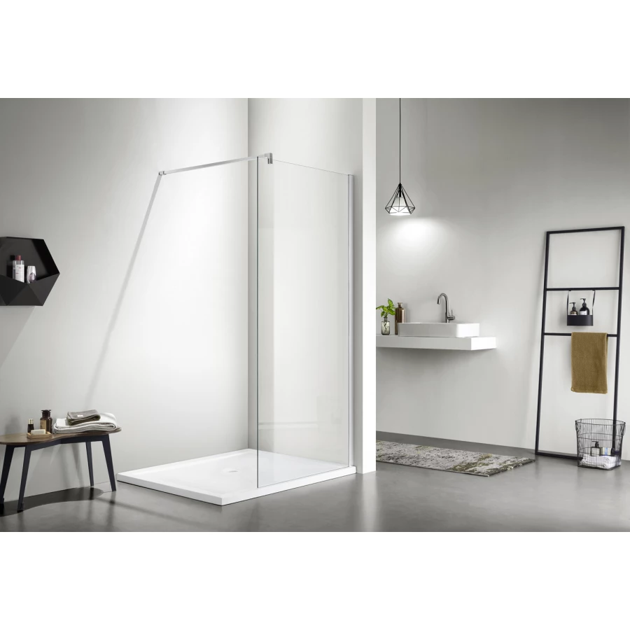 Душевая перегородка Azario Chicago Walk-in прозрачное стекло 8 мм цвет профиля серебро AZ-NAR6310 700 70x195 см