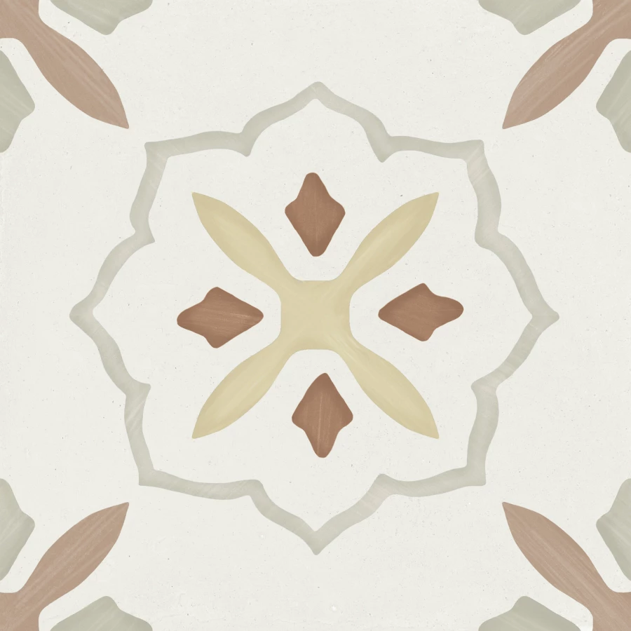 Керамогранит Harmony Peronda Llevant Clay Cross LT матовый бело-коричневый 3386040461 22,3х22,3 см