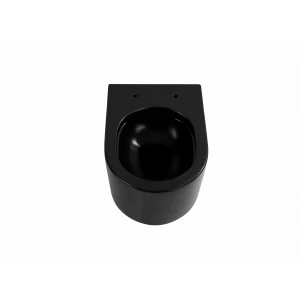 Унитаз компакт Aquatek Мия подвесной безободковый тонкое сиденье с механизмом плавного закрывания крепеж черный AQ2004-MB 49x37x34 см