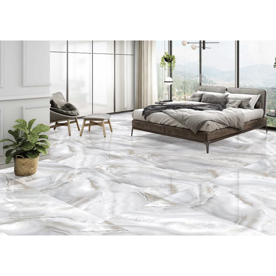 Керамогранит lamore Ceramic Gloss 60х120 Option Grey глянцевый серый 60/120-048 120х60 см