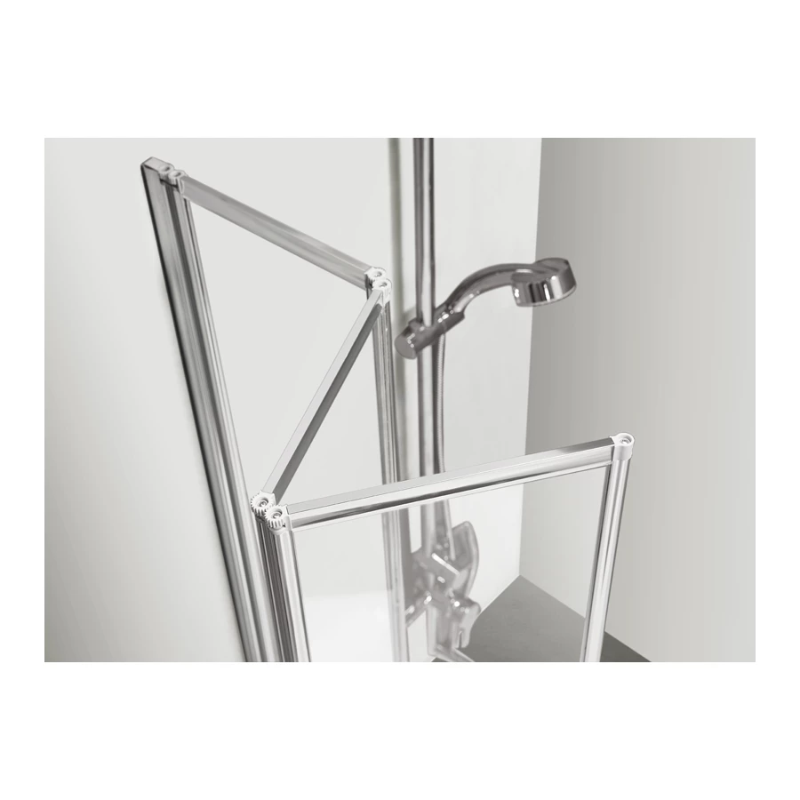 Шторка для ванны Azario Preston 3-х секционная прозрачное стекло 4 мм цвет профиля хром AZ-NFC6433 900 90x150 см