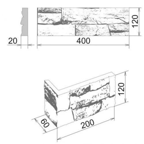 Декоративный камень углы Камелот Тенерифе коричневый 2171