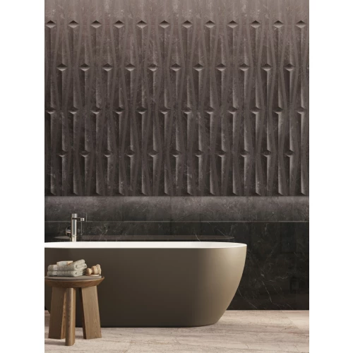 Декор Porcelanosa Веллуто Неро Десо / Velluto Nero Deco матовый черный 100354913 150х59,6 см