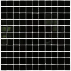 Мозаика Bonaparte Стеклянная мозаика Black glass 25х25 глянцевая черная 30х30 см