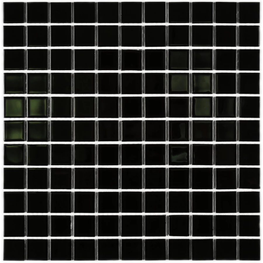 Мозаика Bonaparte Стеклянная мозаика Black glass 25х25 глянцевая черная 30х30 см