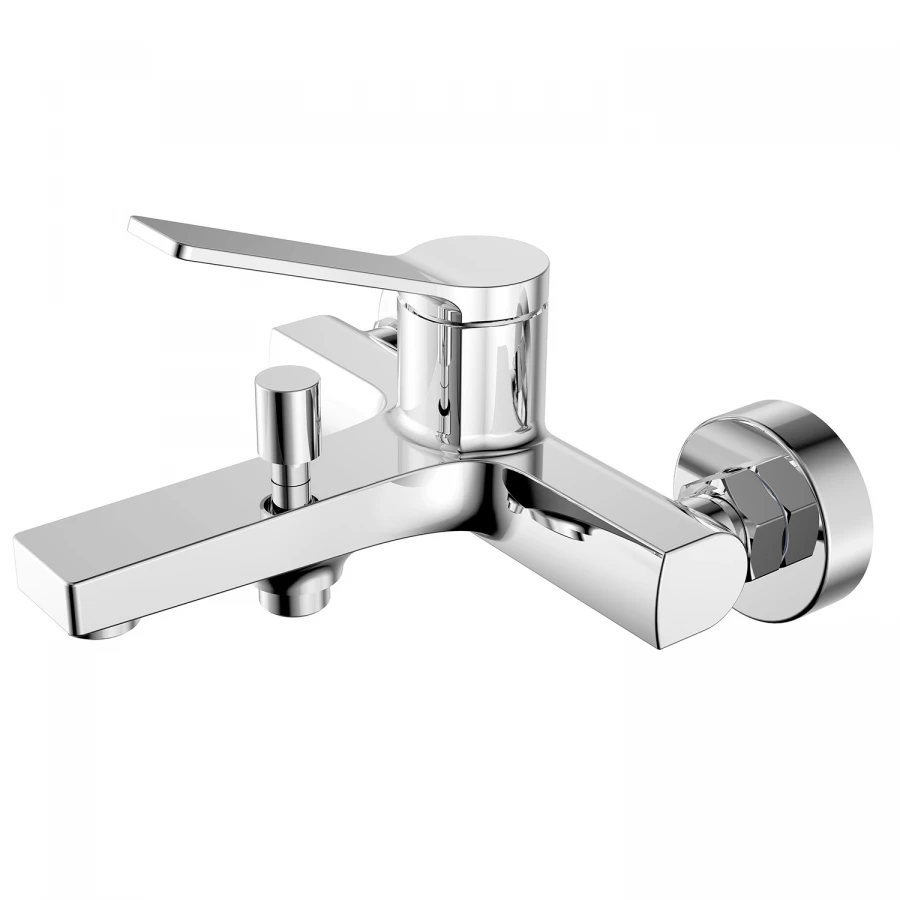 Смеситель для ванны и душа Azario Vise с ручным душем керамический картридж хром AZ-VSA238330C