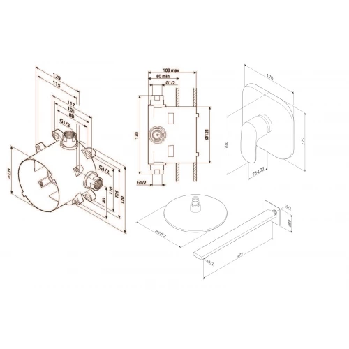 Набор скрытого монтажа на 1 потребителя Am Pm FM002R000